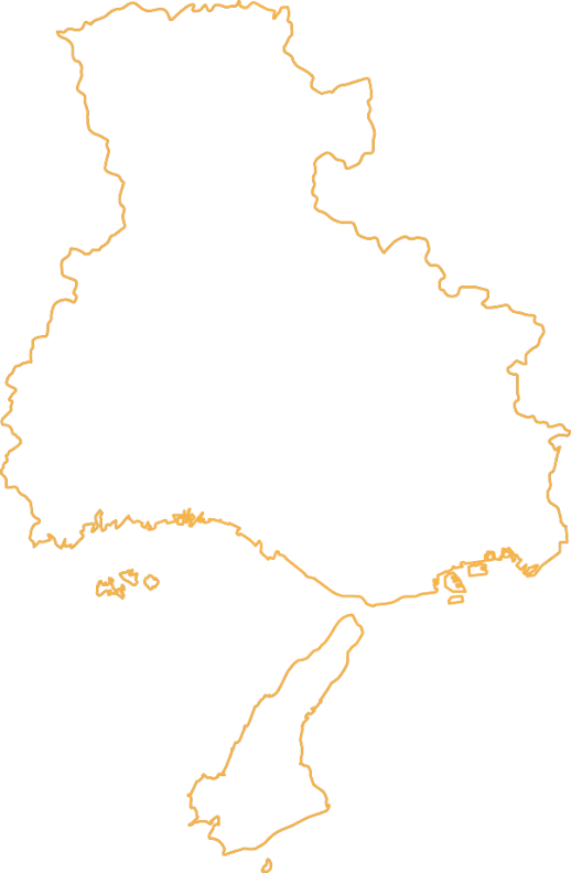 兵庫県の白地図